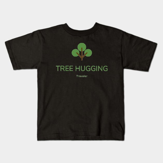 Tree Hugging Traveler Kids T-Shirt by Simple Life Designs